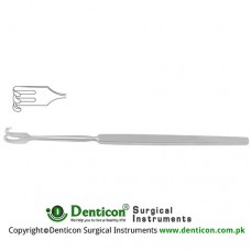 Wound Retractor 3 Blunt Prongs - Small Curve Stainless Steel, 16.5 cm - 6 1/2" Width 7.0 mm